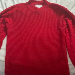 CeCe Vibrant Red Crew Neck Sweater